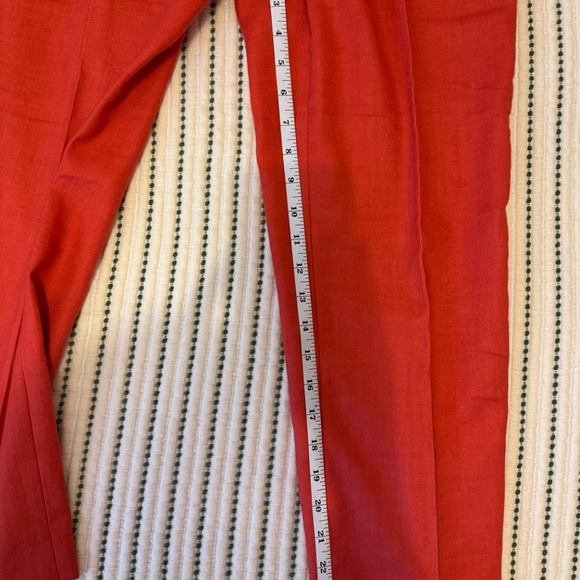 Bright Orange/Red Jcrew Linen Pant size 6 - Picture 8 of 13